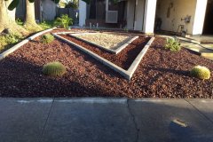 Diamond-shape-baseball-field-made-with-wine-color-rock-red-cinder-lava-rock-and-palm-springs-decorative-rock